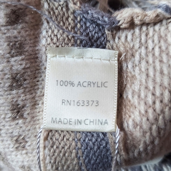 Poncho Womens Knit Sweater Warm Beige One Size Open Front Sleeveless Fashion New - Picture 7 of 11